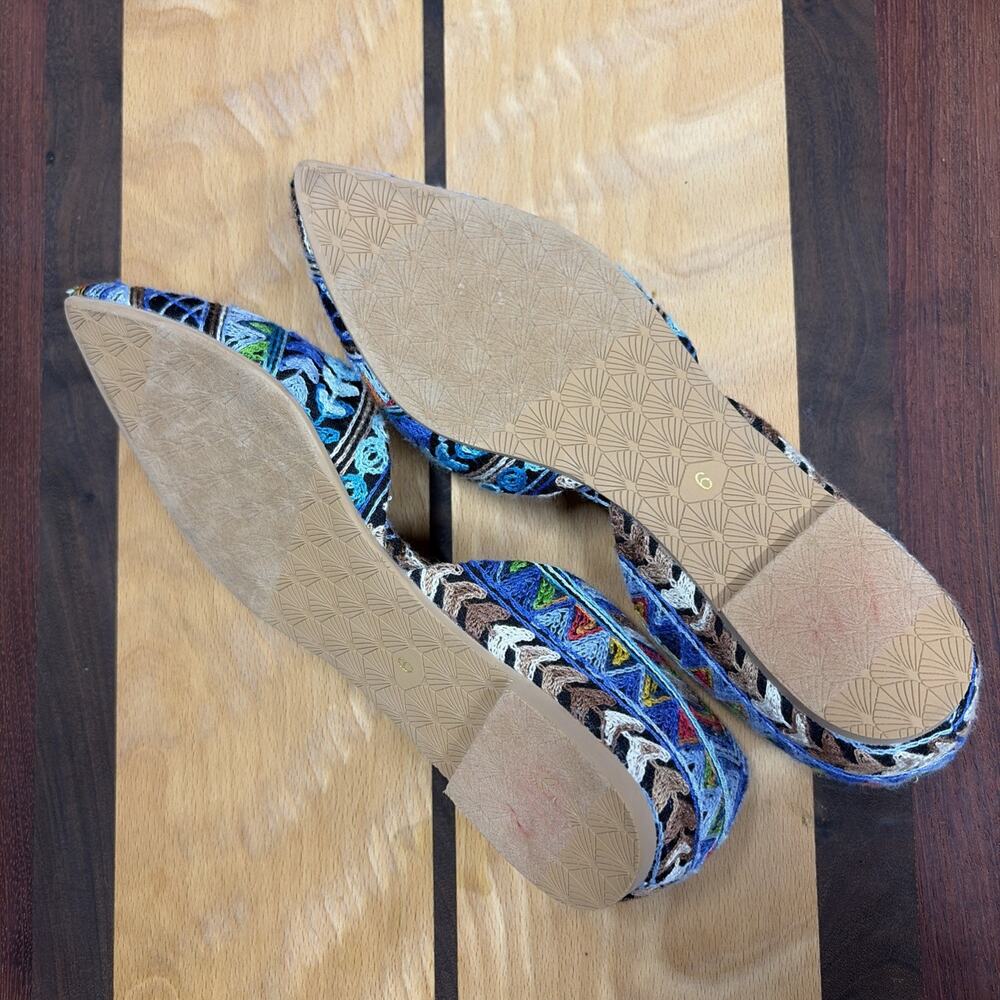 Seychelles - Embroidered Multicolor Point-Toe D’Orsay Flat - Women’s Size 6 - Picture 7 of 7